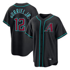 Arizona Diamondbacks #12 Lourdes Gurriel Jr Player Black Fedasgoge Fashion Out Home Game Stitched Jerseys
