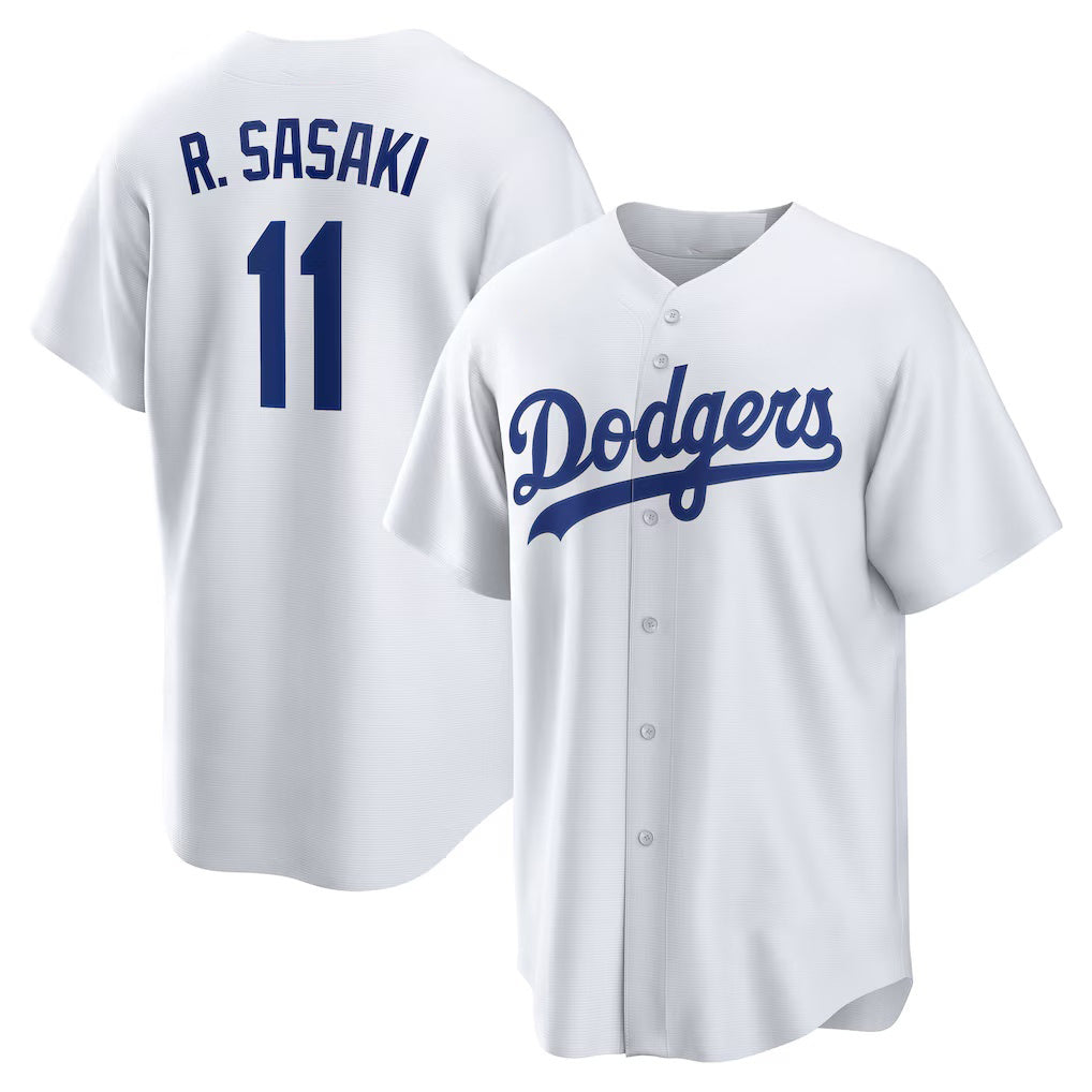 Los Angeles Dodgers #11 R¨­ki Sasaki White Fedasgoge Home Replica Jersey
