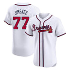 Atlanta Braves #77 Joe Jimenez Player White Fedasgoge Limited Elite Home Game Stitched Jerseys