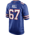 B.Bills #67 Kent Hull Royal Fedasgoge Game Retired Player Jersey