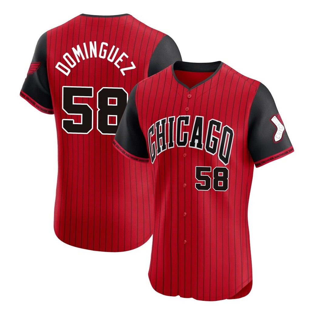 Chicago White Sox #58 Seranthony Dominguez Player Red Fedasgoge City Connect Limited Elite Home Stitched Jerseys