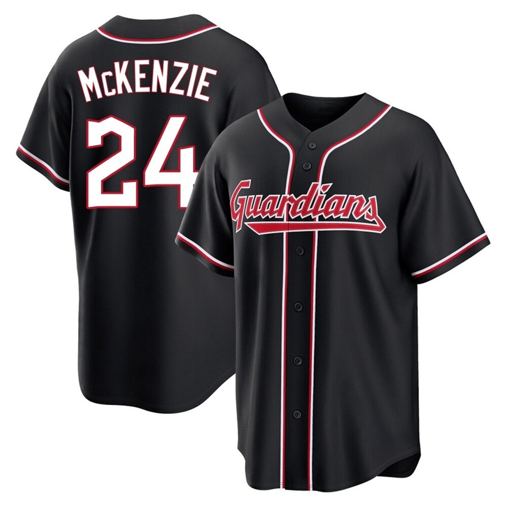 Cleveland Guardians #24 Triston McKenzie Player Black Fedasgoge Fashion Out Home Game Stitched Jerseys