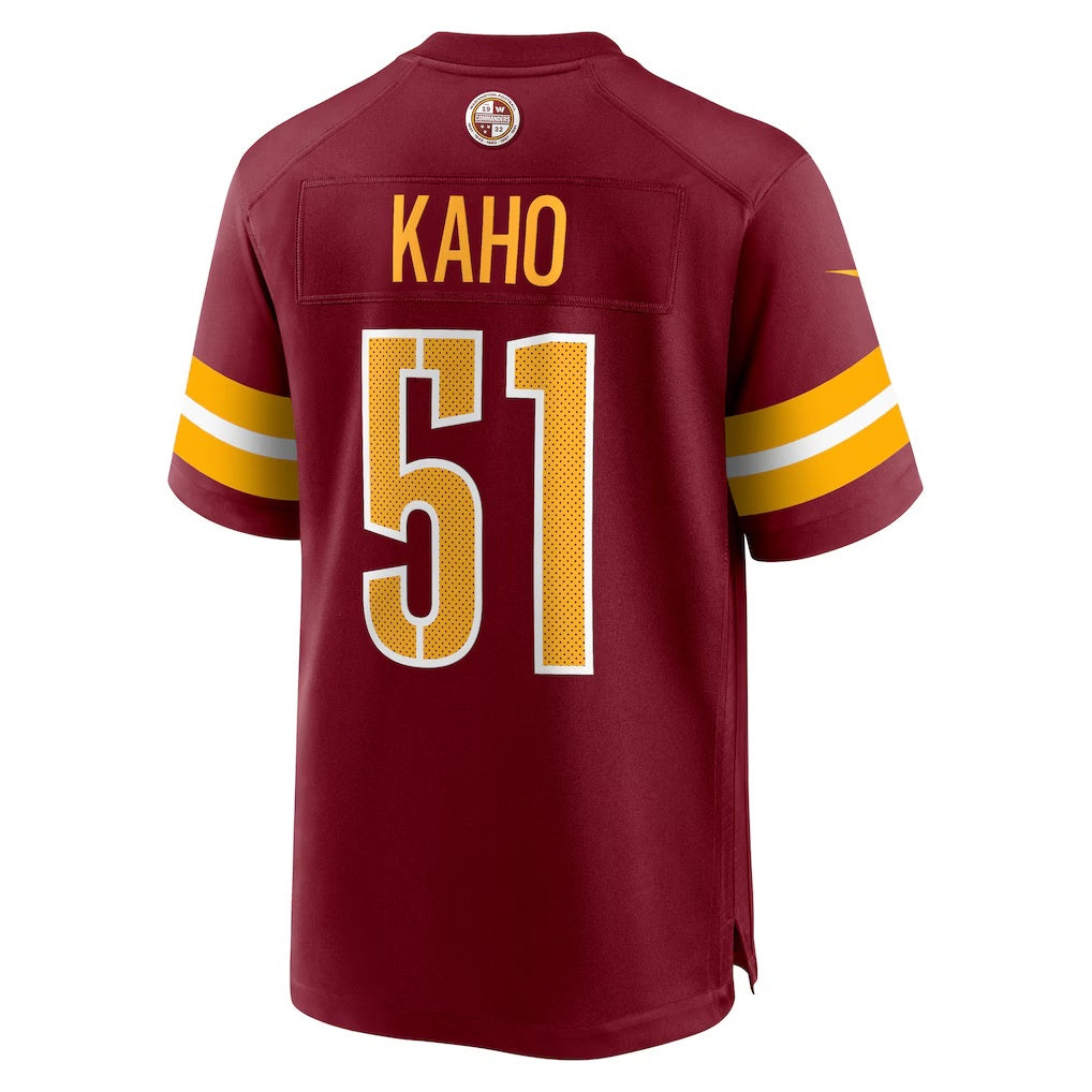 W.Commanders #51 Ale Kaho Burgundy Fedasgoge Team Game Jersey