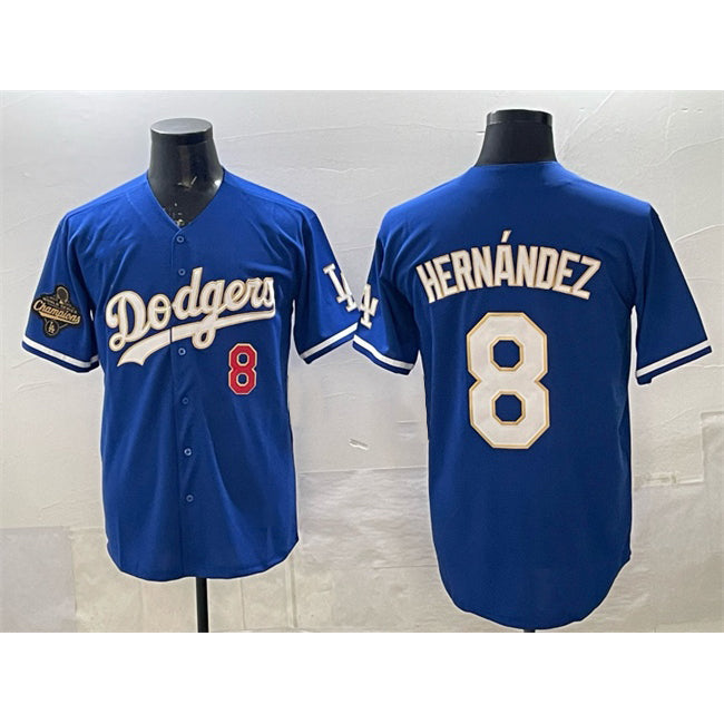 Los Angeles Dodgers #8 Enrique Hernandez Royal Fedasgoge 2025 World Series Champions Patch Limited Stitched Jersey