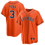 Houston Astros #3 Jeremy Pena Player Orange Fedasgoge Home Game Stitched Jerseys