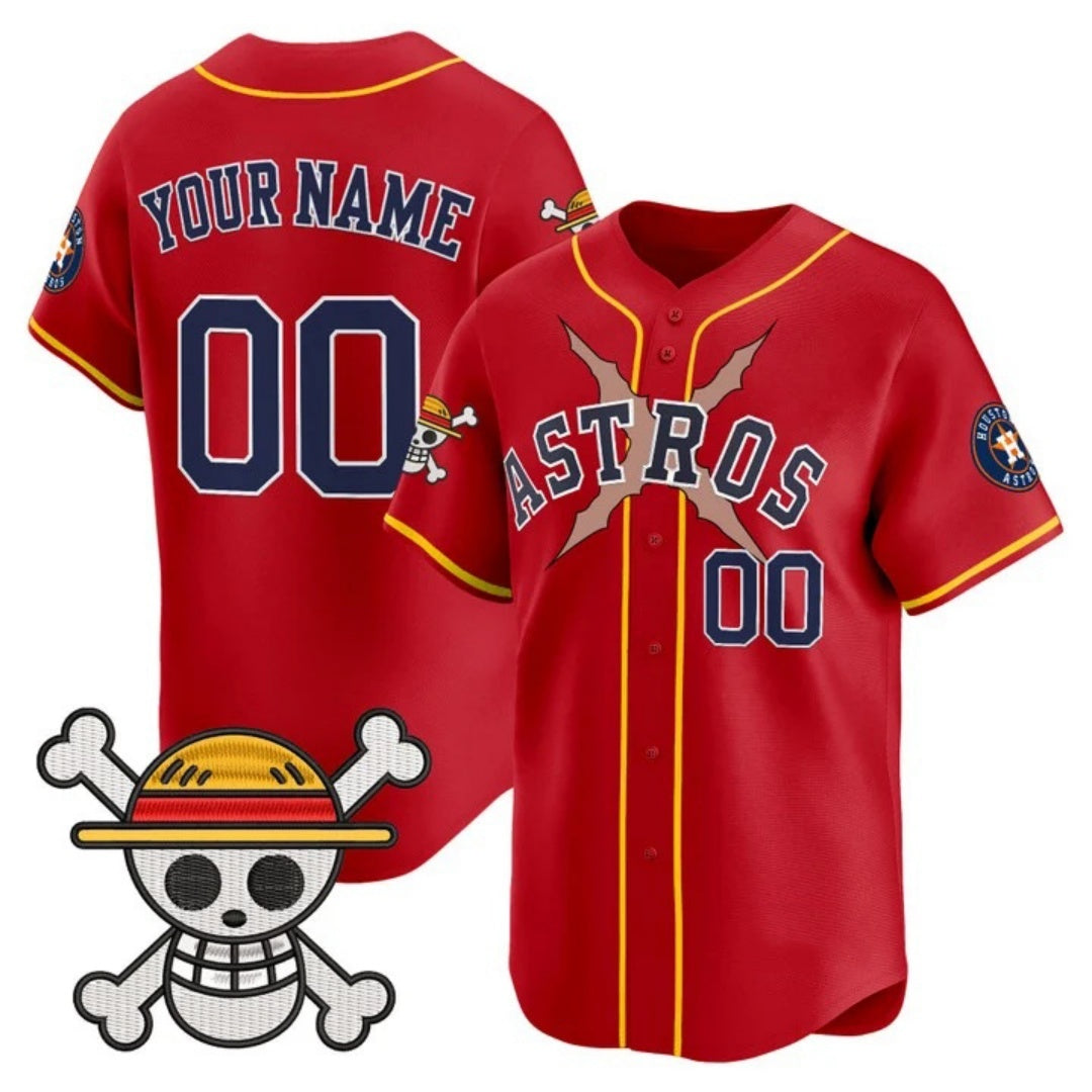 Custom Houston Astros x One Piece Red Fedasgoge Vapor Premier Limited Jersey - Stitched