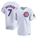 Chicago Cubs #7 Dansby Swanson White Fedasgoge Home Limited Player Jersey