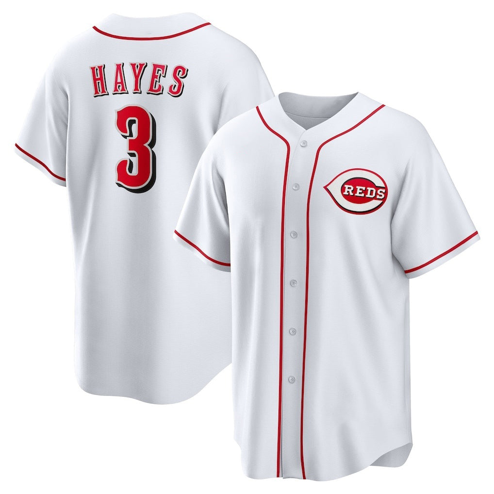 Cincinnati Reds #3 Ke'Bryan Hayes White Fedasgoge Home Replica Jersey