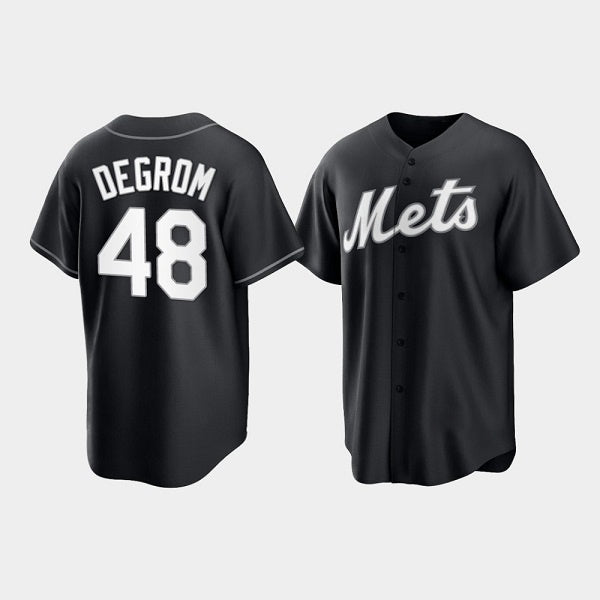 New York Mets #48 Jacob deGrom Black Fedasgoge Cool Base Stitched Jersey
