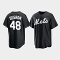 New York Mets #48 Jacob deGrom Black Fedasgoge Cool Base Stitched Jersey