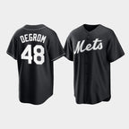 New York Mets #48 Jacob deGrom Black Fedasgoge Cool Base Stitched Jersey