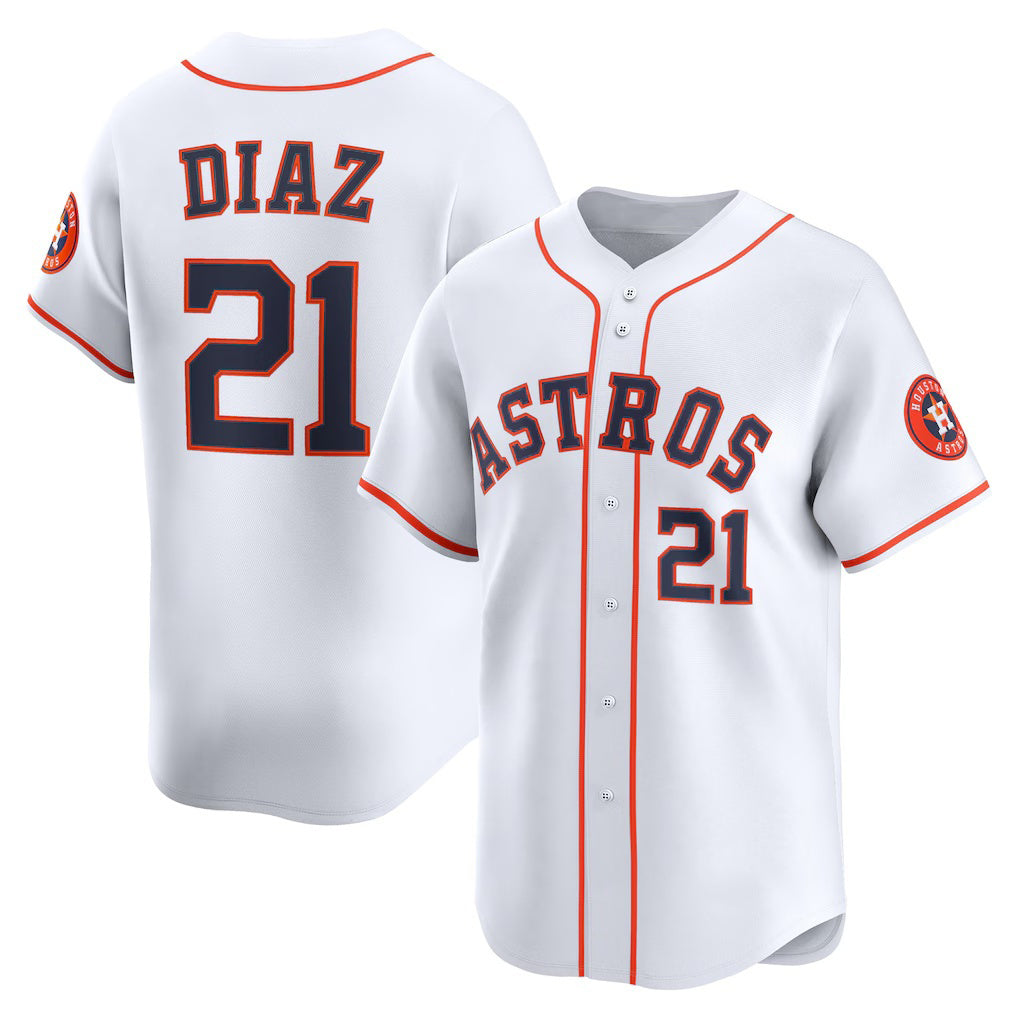 Houston Astros #21 Yainer Diaz White Fedasgoge Home Limited Player Jersey
