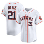 Houston Astros #21 Yainer Diaz White Fedasgoge Home Limited Player Jersey