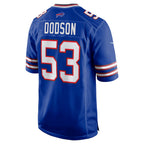 B.Bills #53 Tyrel Dodson Royal Fedasgoge Game Player Jersey