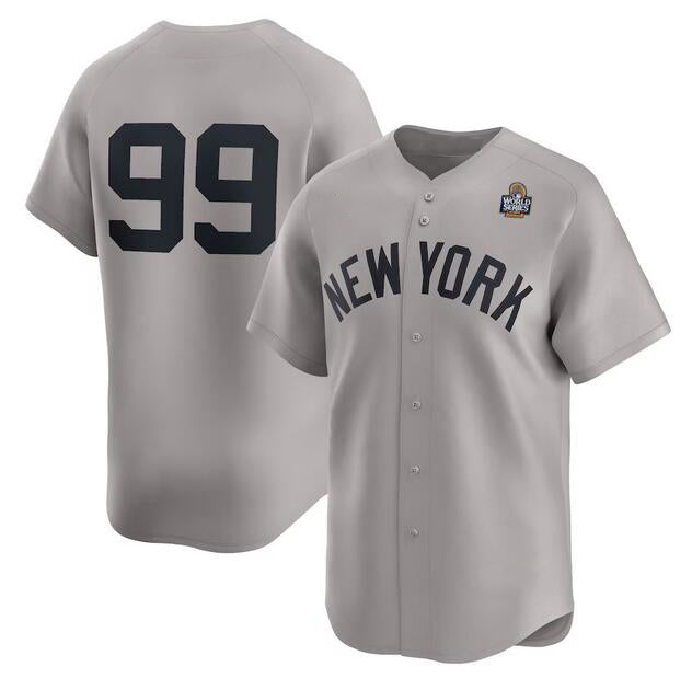 New York Yankees #99 Aaron Judge Gray Fedasgoge 2024 World Series Limited Stitched Jersey