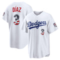 Los Angeles Dodgers #3 Edwin D¨ªaz USA 250 Fourth of July Home Stadium Jersey - White Fedasgoge