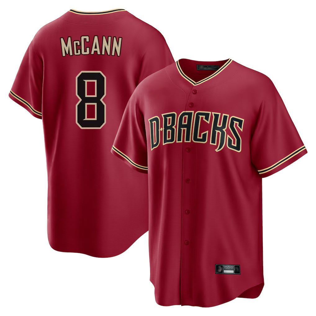 Arizona Diamondbacks #8 James McCann Player Red Fedasgoge Home Game Stitched Jerseys