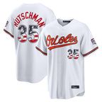 Baltimore Orioles #35 Adley Rutschman Player White Fedasgoge USA 250 Fourth of July Home Game Stitched Jerseys