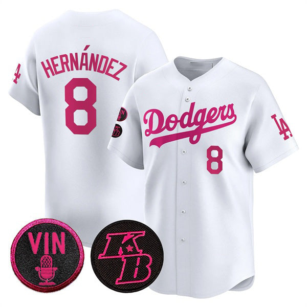 Los Angeles Dodgers #8 Enrique Hernandez White Fedasgoge 2026 Mother¡¯s Day Vapor Premier Limited Stitched Jersey