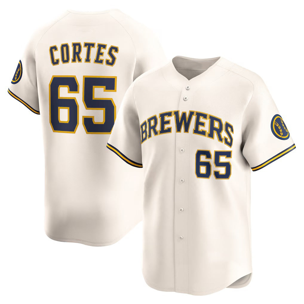 Milwaukee Brewers #65 Nestor Cortes Cream Fedasgoge Home Limited Player Jersey