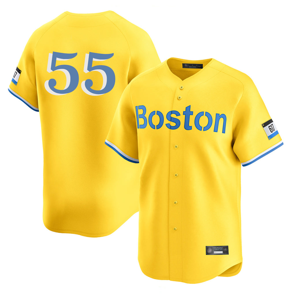 Boston Red Sox #55 Ranger Suarez Player Yellow Fedasgoge Limited Home Game Stitched Jerseys1