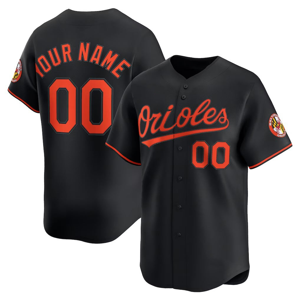 Custom Baltimore Orioles Black Fedasgoge Alternate Limited Jersey