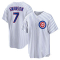 Chicago Cubs #7 Dansby Swanson White Fedasgoge Replica Player Jersey