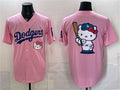 Los Angeles Dodgers Team Big Logo Pink Fedasgoge 2025 Hello Kitty Vapor Limited Stitched Jersey