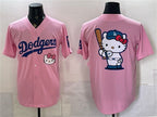 Los Angeles Dodgers Team Big Logo Pink Fedasgoge 2025 Hello Kitty Vapor Limited Stitched Jersey