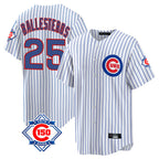 Chicago Cubs #25 Moises Ballesteros Player White Fedasgoge 150th Anniversary Home Game Stitched Jerseys