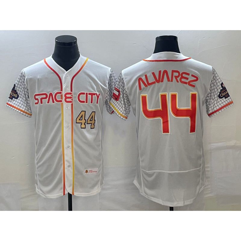 Houston Astros #44 Yordan Alvarez Number White Fedasgoge 2023 City Connect Flex Base Stitched Jersey 3