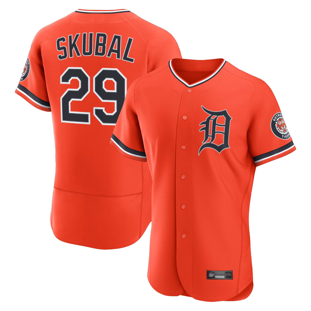 Detroit Tigers #29 Tarik Skubal Player Orange Fedasgoge Limited Elite Home Stitched Jerseys