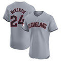 Cleveland Guardians #24 Triston McKenzie Player Gray Fedasgoge Road Limited Elite Home Stitched Jerseys