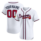 Custom Atlanta Braves White Fedasgoge Home Elite Sponsor Patch Jersey