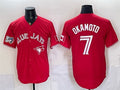 Toronto Blue Jays #7 Kazuma Okamoto Red Fedasgoge 50 Seasons Patch Stitched Jersey