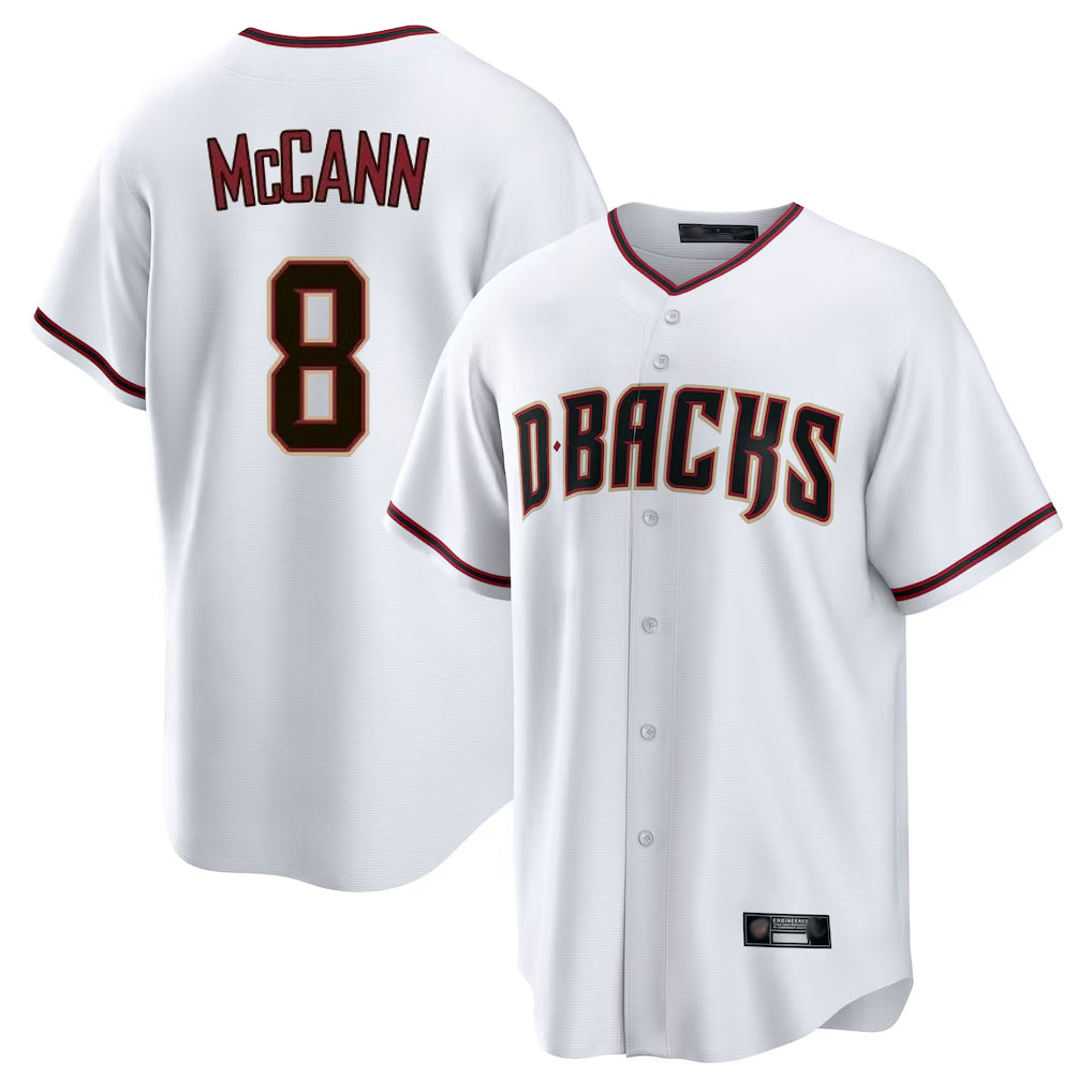 Arizona Diamondbacks #8 James McCann Player White Fedasgoge Home Game Stitched Jerseys