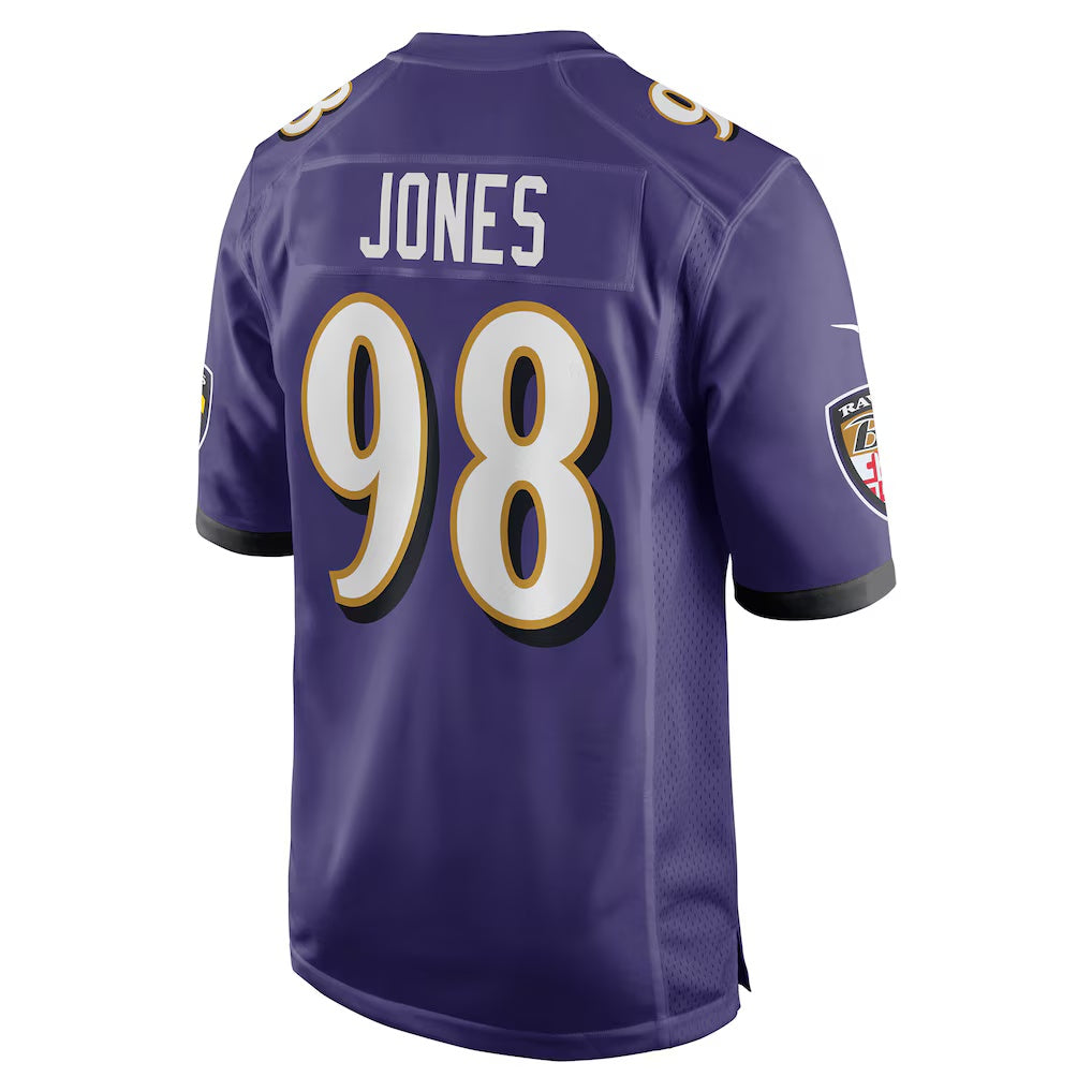 B.Ravens #98 Travis Jones Purple Fedasgoge Player Game Jersey
