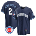 Chicago Cubs #2 Nico Hoerner Player Navy Fedasgoge 150th Anniversary City Connect Home Game Stitched Jerseys