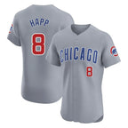 Chicago Cubs #8 Ian Happ Player Gray Fedasgoge Road Limited Elite Home Stitched Jerseys