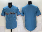 Miami Marlins Blank Blue Fedasgoge Cool Base Stitched Jersey