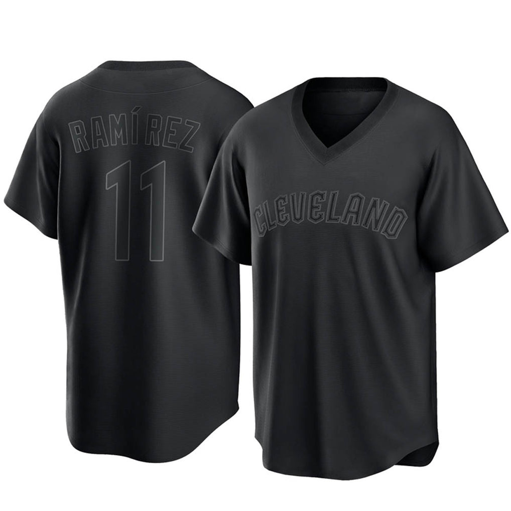Cleveland Guardians #11 Jose Ramirez Player Black T-shirt Fedasgoge Home Game Stitched Jerseys