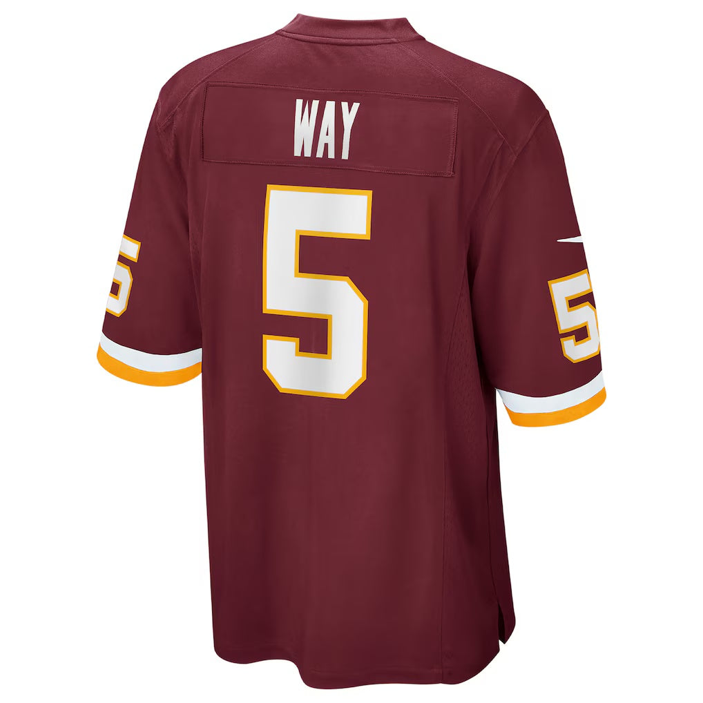 W.Football Team #5 Tress Way Game Jersey - Burgundy Fedasgoge