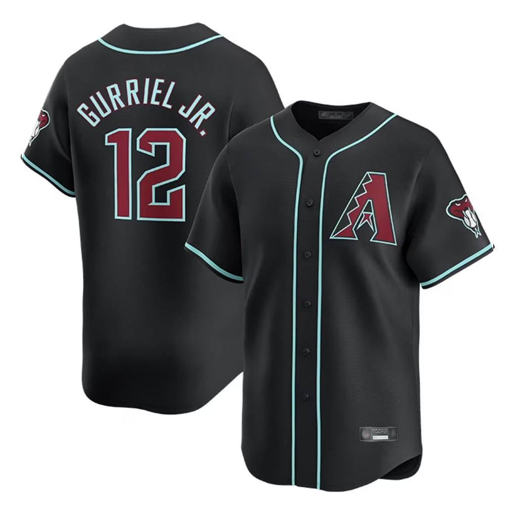 Arizona Diamondbacks #12 Lourdes Gurriel Jr Player Black Fedasgoge Limited Home Game Stitched Jerseys