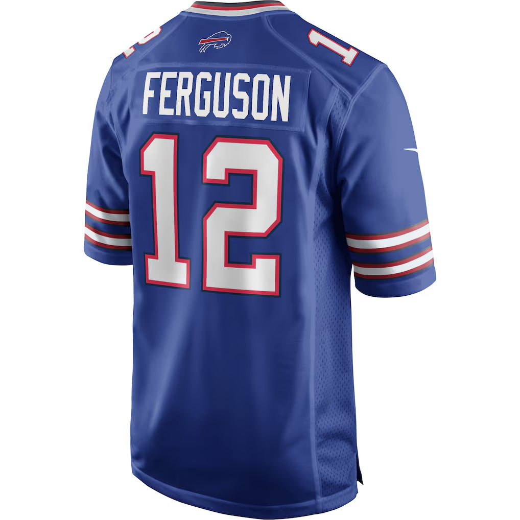 B.Bills #12 Joe Ferguson Royal Fedasgoge Game Retired Player Jersey