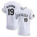 Colorado Rockies #19 Charlie Blackmon Player White Fedasgoge Limited Elite Home Stitched Jerseys