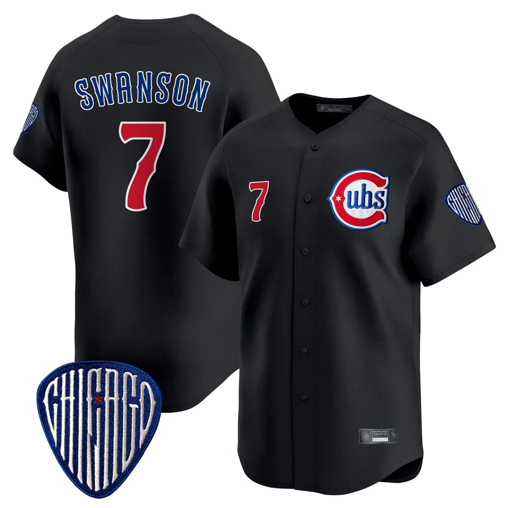 Chicago Cubs #7 Dansby Swanson Player Black Fedasgoge Vapor Premier Limited Home Stitched Jerseys