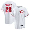 Cincinnati Reds #28 Eugenio Su¨¢rez Player White Fedasgoge Home Game Stitched Jerseys