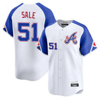 Atlanta Braves #51 Chris Sale Player White Fedasgoge City Connect Limited Home Game Stitched Jerseys