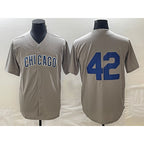Chicago Cubs #42 Bruce Sutter Gray Fedasgoge Stitched Cool Base Jersey