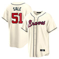Atlanta Braves #51 Chris Sale Player Cream Fedasgoge Home Game Stitched Jerseys